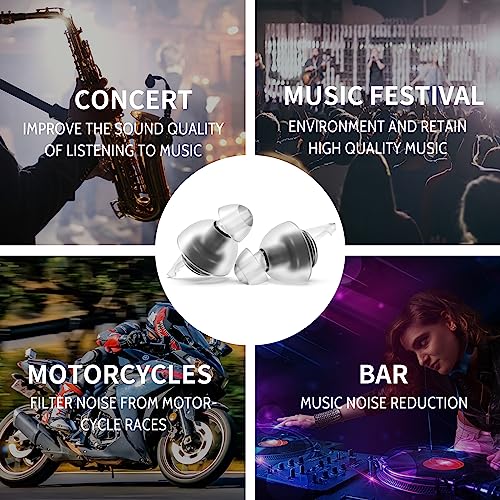 LYSIAN High Fidelity Concert Ear Plugs for Loud Music- Noise Cancelling Musicians Earplugs for Concert Music Festivals, Raves, Motorcycles,Drummers, DJS, 23dB, 2Pairs Value Pack