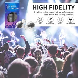 LYSIAN High Fidelity Concert Ear Plugs for Loud Music- Noise Cancelling Musicians Earplugs for Concert Music Festivals, Raves, Motorcycles,Drummers, DJS, 23dB, 2Pairs Value Pack