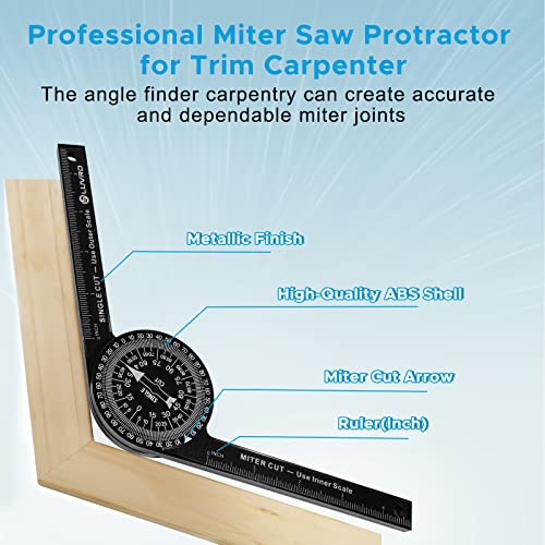 Miter Saw Protractor, Professional Miter Saw Protractor Angle Finder Replaces the Model #505P-7 Miter Saw Protractor with Measuring Rulers for Angle Finder Carpentry, Crown Molding Tool & Baseboard