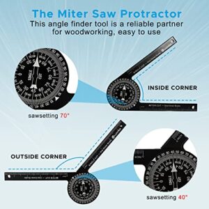 Miter Saw Protractor, Professional Miter Saw Protractor Angle Finder Replaces the Model #505P-7 Miter Saw Protractor with Measuring Rulers for Angle Finder Carpentry, Crown Molding Tool & Baseboard