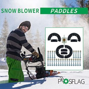 POSFLAG HS35 Snowblower Paddles with Hardware Kit Replaces Honda 72521-730-003, 72552-730-003, 1003375, 1003391 for Honda HS35 A Snow Blowers, Honda HS35 Snowblower Parts, Honda HS35 Paddles