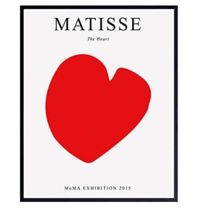 matisse wall art poster decor - 8x10 mid century modern minimalist print - contemporary gallery wall art - abstract gifts for women - aesthetic museum pictures - bedroom living room - henri matisse