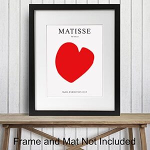 Matisse Wall Art Poster Decor - 8x10 Mid Century Modern Minimalist Print - Contemporary Gallery Wall Art - Abstract Gifts for Women - Aesthetic Museum Pictures - Bedroom Living Room - Henri Matisse