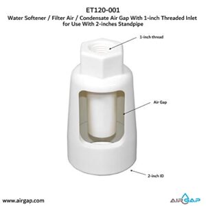 Water Softener/Filter Air/Condensate Air Gap With 1-inch Threaded Inlet for Use With 2-inches Standpipe (ET120-001, G-200, DLA-G20)