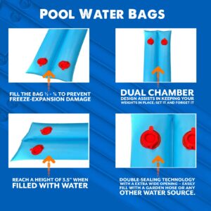 Poolzilla 8-Foot Heavy Duty Double Chamber Water Tube for Swimming Pool Winter Covers - 6 Pack