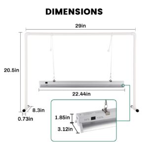 iPower 2 Feet LED Grow Light Stand Natural White Full Spectrum for Indoor Plant Starting Seeds and Propagating Cuttings, Height Adjustable