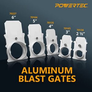 POWERTEC 70134-P2 2-1/2-Inch Aluminum Blast Gate for Dust Collector, Dust Collection Fittings - 2 PK