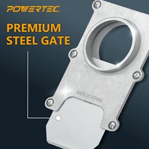 POWERTEC 70134-P2 2-1/2-Inch Aluminum Blast Gate for Dust Collector, Dust Collection Fittings - 2 PK