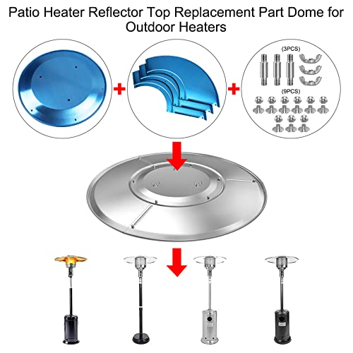 BLIKA Patio Heater Reflector Shield, Outdoor Heaters Replacement Dome Part, Heater Top Reflector Shield