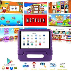 WOZIFAN Kids Tablet 8 Inch, Android 11 Tablet for Kids, Eye Protection Screen, Parental Control, Educational Game, Toddler Tablet with Quad Core 2GB + 32GB, Dual Camera, WiFi, Kid Proof Case - Purple