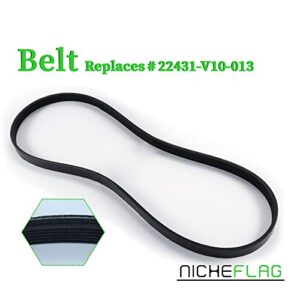 NICHEFLAG 06720-V10-030 Rubber Auger Kit Replaces Honda HS520 Paddles, Honda HS720 Paddles, Honda HS520 Parts, Honda HS720 Parts with 22431-V10-013 V-Belt