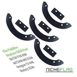 NICHEFLAG 06720-V10-030 Rubber Auger Kit Replaces Honda HS520 Paddles, Honda HS720 Paddles, Honda HS520 Parts, Honda HS720 Parts with 22431-V10-013 V-Belt