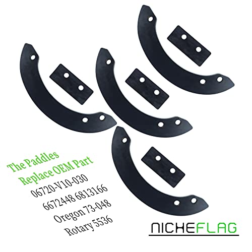 NICHEFLAG 06720-V10-030 Rubber Auger Kit Replaces Honda HS520 Paddles, Honda HS720 Paddles, Honda HS520 Parts, Honda HS720 Parts with 22431-V10-013 V-Belt