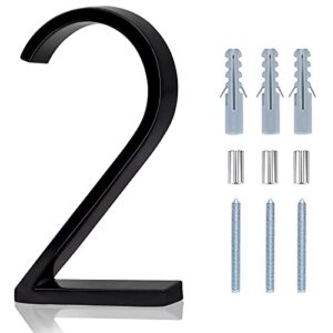 floating house numbers - 5 inch modern address house numbers with nail kit and instructions easy to install high gloss black number 2