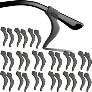 molderp eyeglass ear grips - 18 pairs glasses anti-slip, comfortable silicone elastic eyeglasses temple tips sleeve retainer, prevent eyewear sunglasses spectacles glasses slipping (black-2)