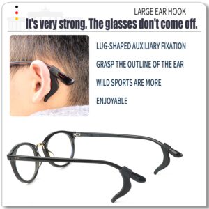 MOLDERP Eyeglass Ear Grips - 18 Pairs Glasses Anti-Slip, Comfortable Silicone Elastic Eyeglasses Temple Tips Sleeve Retainer, Prevent Eyewear Sunglasses Spectacles Glasses Slipping (Black-2)