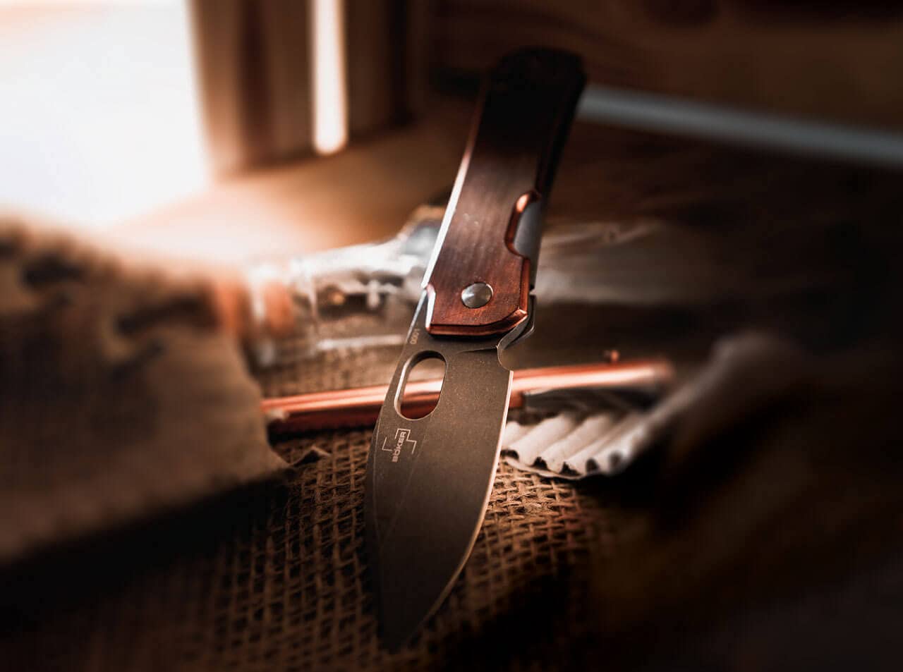 BÖKER PLUS Gust Copper Folding Knife, Designed by Serge Panchenko