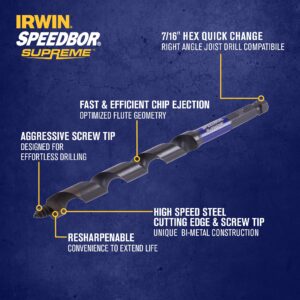 IRWIN Auger Drill Bit for Wood 1/2 in. x 7.5 in. (IWAX3015)