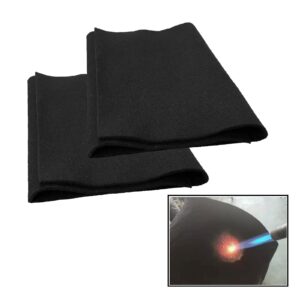 2 pack welding blanket fireproof tarp heat resistant material up to 1800°f flame retardant fabric carbon felt for grill stove pit soldering welders plumbers 12 by 27 inches