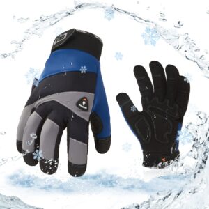 vgo... 1 pair -20℃/-4°f coldproof,winter work gloves, oil resistant, water resistant & windproof gloves(size l,black&gray,sl7721fw)