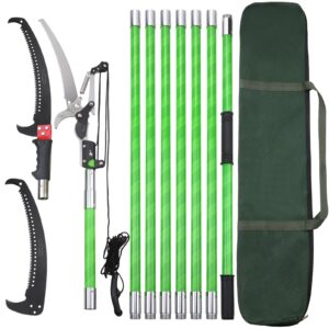 26 feet tree pole pruner manual branches trimmer tree branch garden tools loppers hand pole saws extendable height adustable system for sawing and shearing