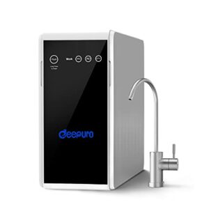 deepuro reverse osmosis water filtration system ro water filter system under sink tankless 400gpd with 5-stage filtration, water purification ro units, filters life monitor & smart touch panel, ws4a