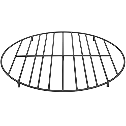 Fire Pit Grate Heavy Duty Iron Round Firewood Grate Cooking Grill Grates with 4 Removable Legs for Burning Fireplace and Firepits BBQ Campfire Camping Cookware 24-Inch