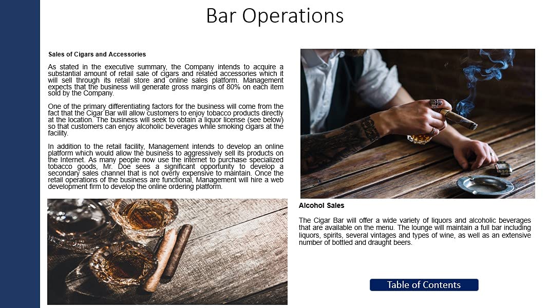 Cigar Bar and Lounge Business Plan