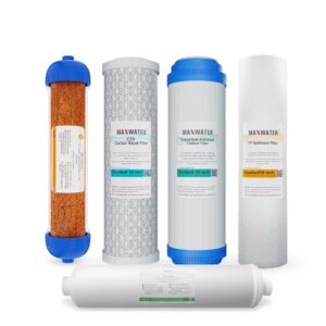 replacement filters for 6 stage ro di system - sediment, gac, cto, post-carbon, mixed bed di, 10 inch standard size water filters