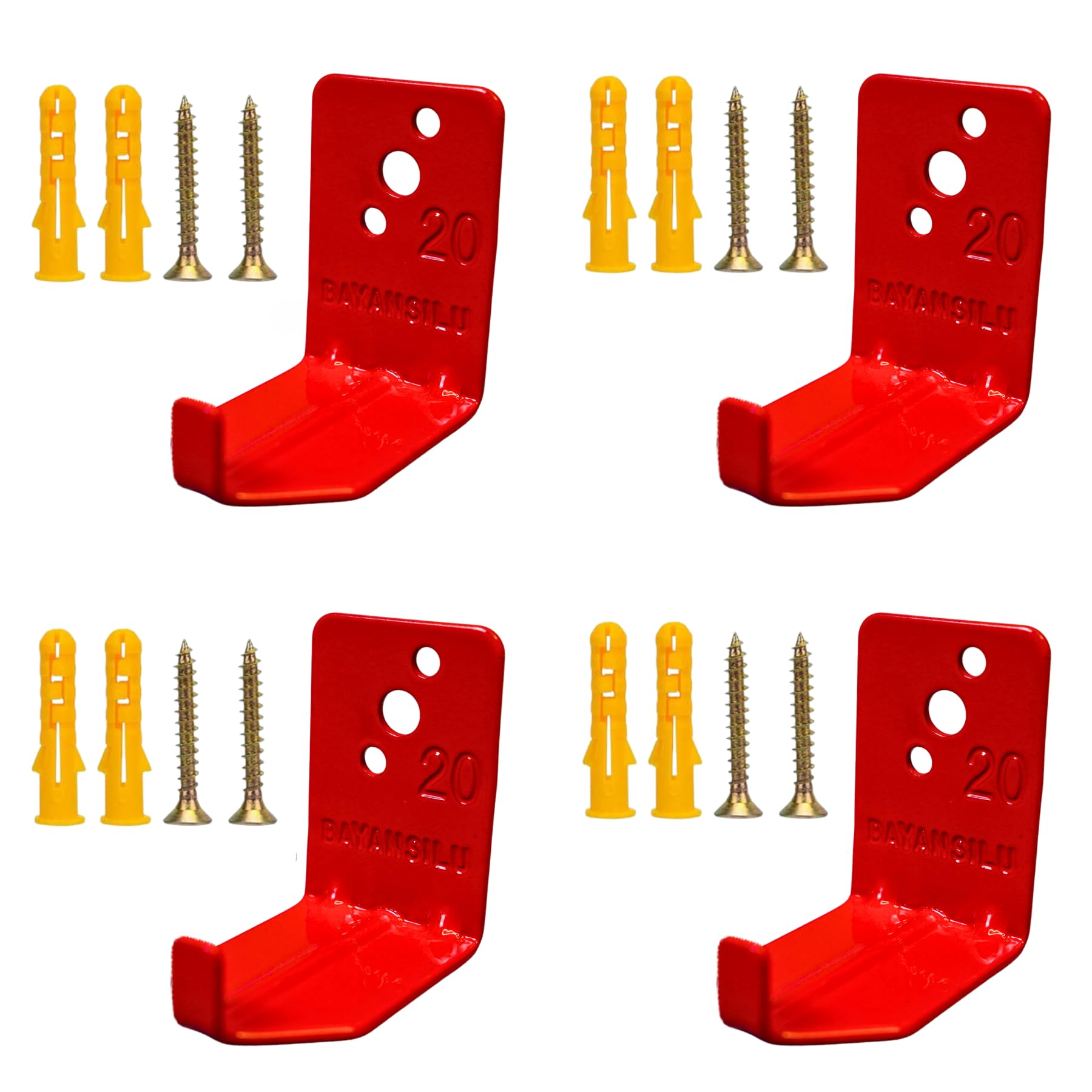 Universal Fire Extinguisher Bracket, Fire Extinguisher Mounts & Brackets up to 40 lbs, Suitable for Big and Small Fire Extinguisher Cabinet, Holder for Dry Chemical and Water Extinguishers (Pack 4).