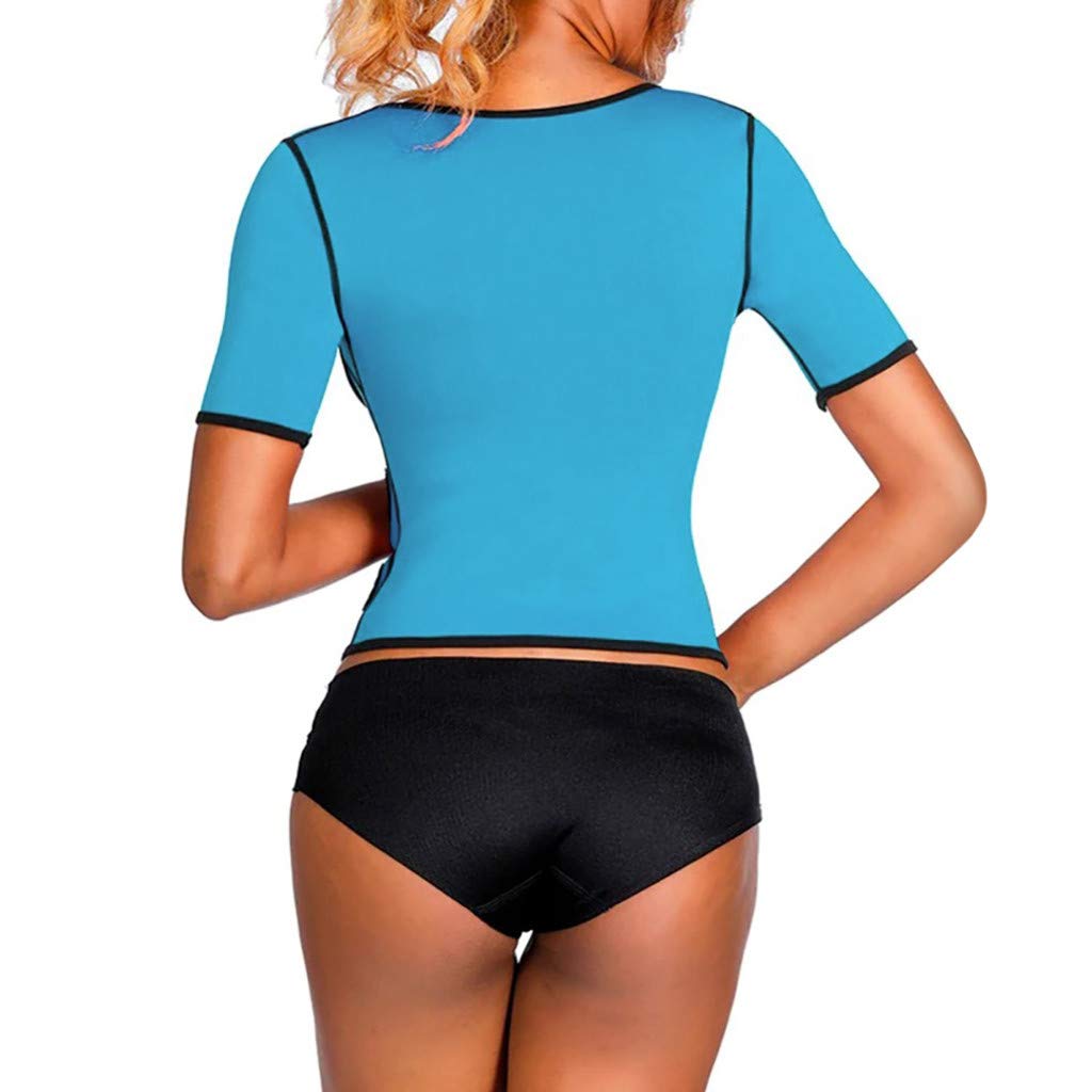 MarryLee Women's Fitness Corset Body Shaper Vest Upper Arm Shaper Waist Trainer Posture Corrector Shaping Belt Shapewear Tops Blue