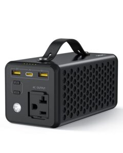 aohi portable power station, power bank with ac outlet 150w magcube 96.48wh/26800mah backup power supply, lithium battery power bank with pd 65w quick charge led light outdoor camping emergency