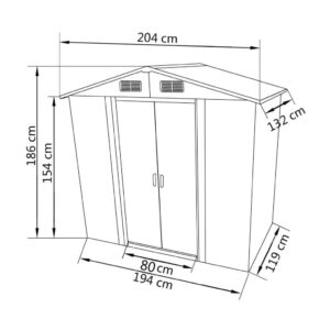 FAMIROSA Garden Storage Shed Double Sliding Doors Outdoor Tood Shed Patio Lawn Care Equipment Pool Supplies Organizer Storage Cabinet Backyard Garden Shed Tool Sheds 80.3X 52x 73.2inch Grey