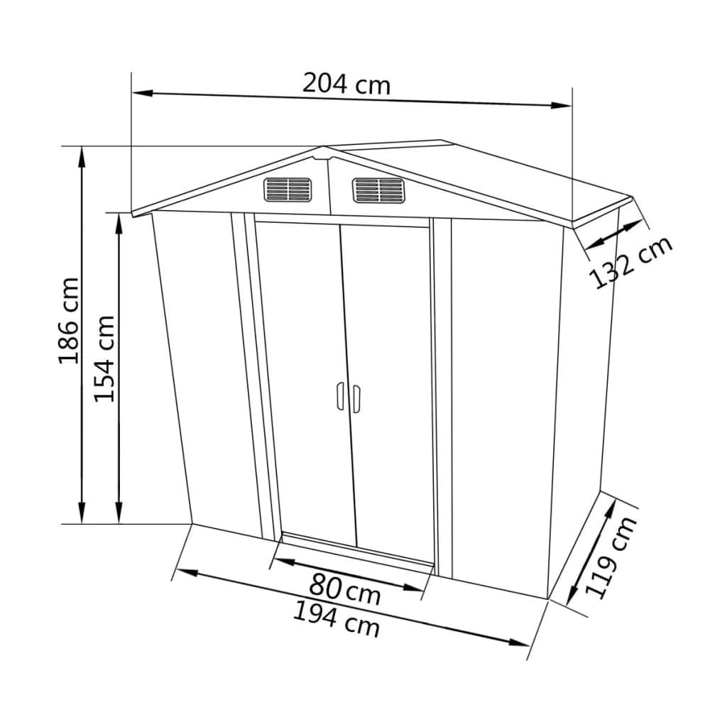 FAMIROSA Garden Storage Shed Double Sliding Doors Outdoor Tood Shed Patio Lawn Care Equipment Pool Supplies Organizer Storage Cabinet Backyard Garden Shed Tool Sheds 80.3X 52x 73.2inch Grey