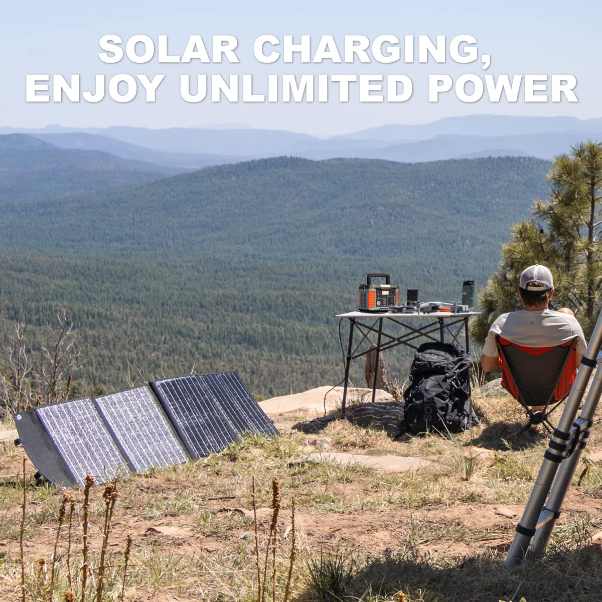 BALDR Solar Generator 500W, 400Wh Portable Power Station with 120W Solar Panel