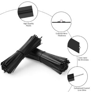 300 Pcs Twist Ties, Plastic 5" Twist Ties, Twist Ties for Bags, Wire Ties Reusable Twist Bread Ties for Household and Office Use