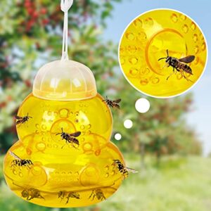 4 Pack Wasp Traps,Yellow Jacket Killer for Outdoor, Carpenter Bee Traps for Outside, Bee Catcher Hornet Trap for Yard, Farm, Fly Trap, Yellow