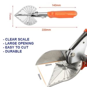 Zimpty Miter Shears- Trunking Shears for Angular Cutting of of Plastic, Rubber,Wood, Decorative Moldings,PVC,Tile Edges,Trim and Trim at 45 Degree, 60, 90 Degree Angles