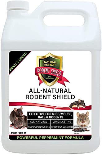 Natural Armor Peppermint Repellent for Mice/Mouse, Rats & Rodents. Natural Spray for Indoor & Outdoor Use Rodent Shield - 128 Fl Oz Gallon Refill, Case of 4