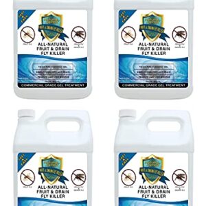 Fruit Fly & Drain Fly Killer - Simple Commercial Drain Gel Treatment - Eliminates Gross Fruit Flies, Drain Flies, Sewer Flies & Gnat Infestations from Any Drain. Fast & Easy - (128 Oz, Case of 4)