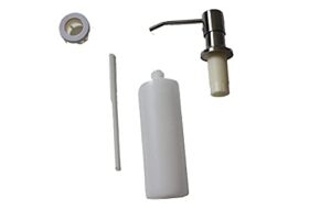 soap dispenser for kitchen sink, built in, stainless steel, pump set for dish soap or lotion, refill from the top (silver)