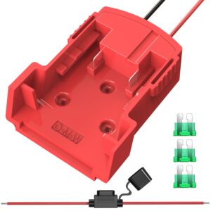 M18 Power Wheels Adapter for Milwaukee, 18V Battery Adapter Power Wheels Battery Conversion Kit with Fuse Holder and 3PCS 30Amp Fuses UIInosoo for DIY, RC Toys and Robotics, Red