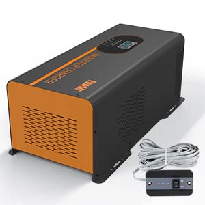 PowMr 2000W Hybrid Inverter Pure Sine Wave Inverter Output 12VDC~110V AC Low Frequency Inverter Home Solar Inverter with LCD Display with 12V Lead-Acid and Lithium Battery