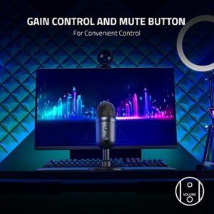 Razer Seiren V2 X USB Condenser Microphone for Streaming and Gaming on PC: Supercardioid Pickup Pattern - Integrated Digital Limiter - Mic Monitoring and Gain Control - Built-in Shock Absorber