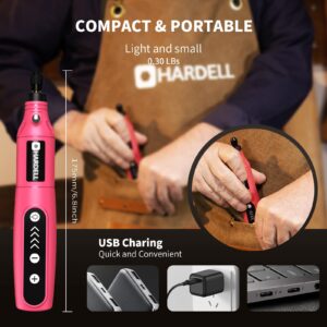 HARDELL Mini Cordless Rotary Tool, 5-Speed 3.7V rechargeable Kit with 61 Accessories, USB Charging Multi-Purpose Power Tool for Sanding, Polishing, Drilling, Etching, Engraving, DIY Crafts