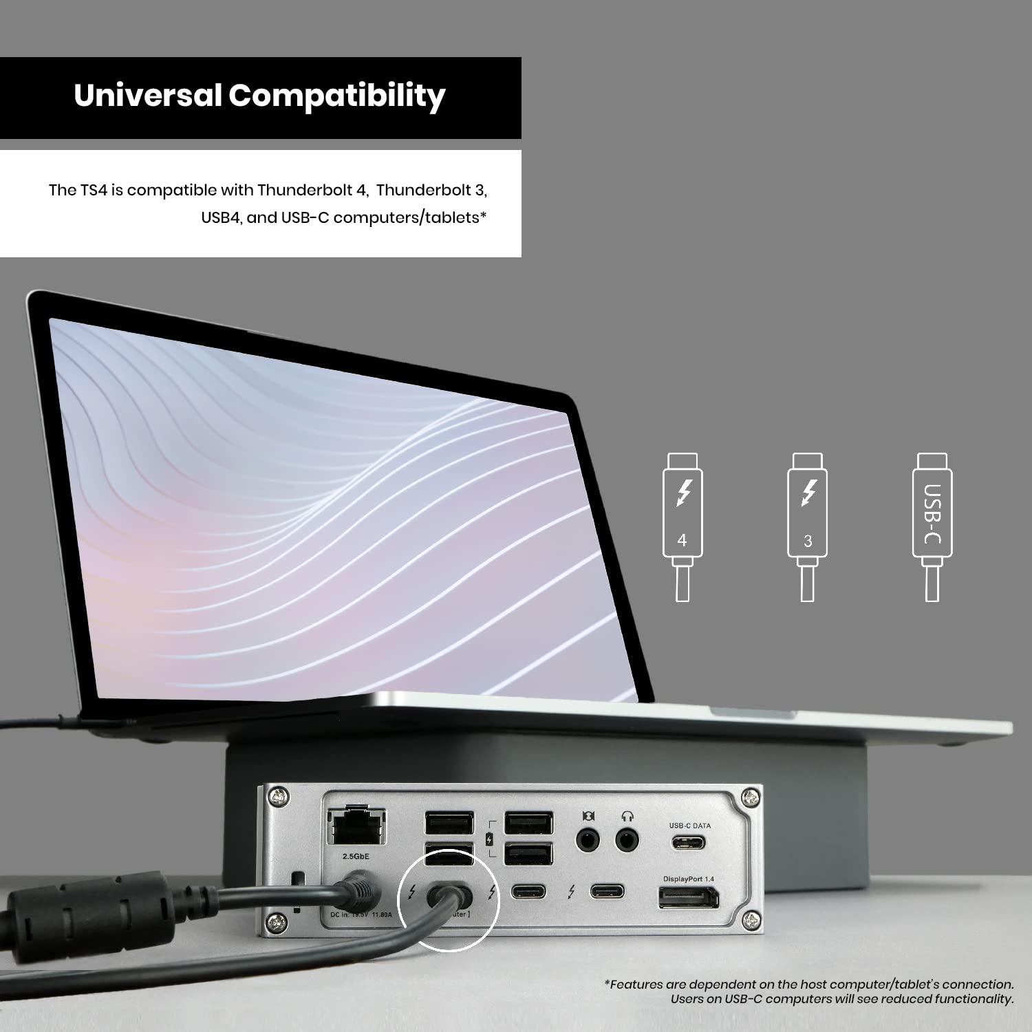 CalDigit TS4 Thunderbolt 4 Dock - 18 Ports, 98W Charging, 40Gb/s Thunderbolt 4, USB-A/C, 2.5GbE, 8K/6K Displays, Mac/PC/Chrome Compatible