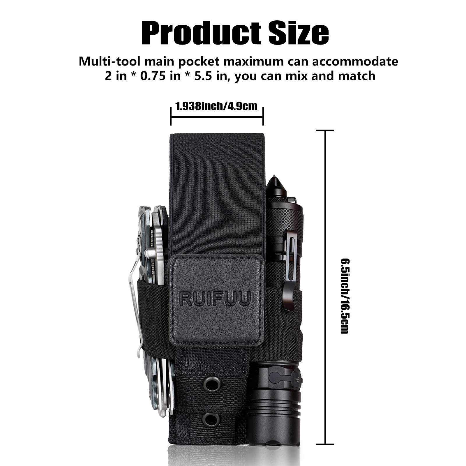 Multitool Sheath for Belt, Molle Flashlight Holder, Universal Sheath Tool Holder, Tactical Carrying Case Men’s Waist Pocket, Carpenter, Handyman, Rescue Essential Tool Storage