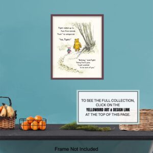 Winnie Wall Art & Decor - Pooh Kids Wall Art - Girls Bedroom Decor - Little Boys Room Decor - Baby Nursery Decor - Wall Decor for Toddlers - Inspirational Positive Quotes A. A. Milne Poster 8x10