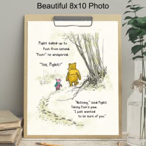 Winnie Wall Art & Decor - Pooh Kids Wall Art - Girls Bedroom Decor - Little Boys Room Decor - Baby Nursery Decor - Wall Decor for Toddlers - Inspirational Positive Quotes A. A. Milne Poster 8x10