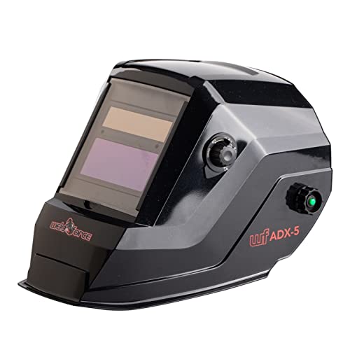 Weldforce Welding Helmet with 3.62-Inch x 1.65-Inch Viewing Area, Features Two Arc Sensors for Variable Shade Auto Darkening, Compatible with TIG, MIG, MMA Welding, Black